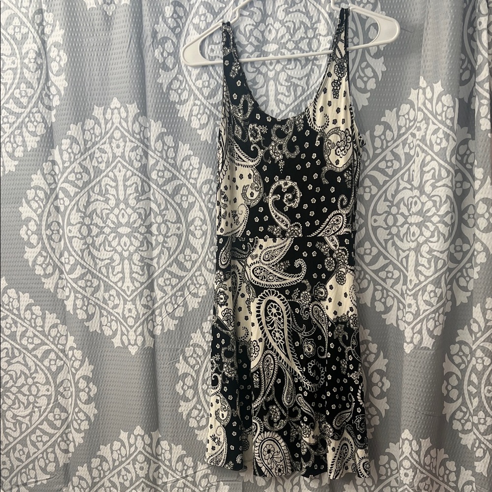 Express Black and White Paisley Mini Dress